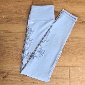 Fabletics-Gray Powerhold Embroidered Leggings
